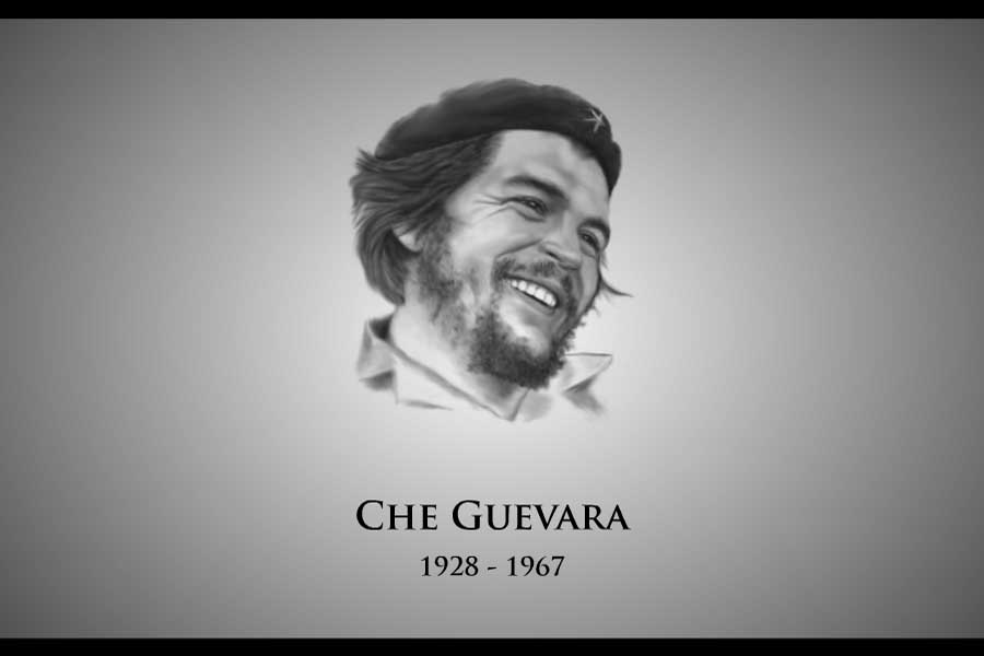 Mens White T-Shirt Che Guevara Face Image Comrad -Viva La